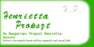 henrietta propszt business card